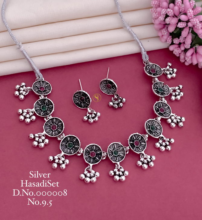 Designer Special Silver Navratri Hasadi Set 8 Wholesale Shop In Surat
